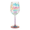 Birthday Blowout Hand-Painted Wine Glass, 15 oz.