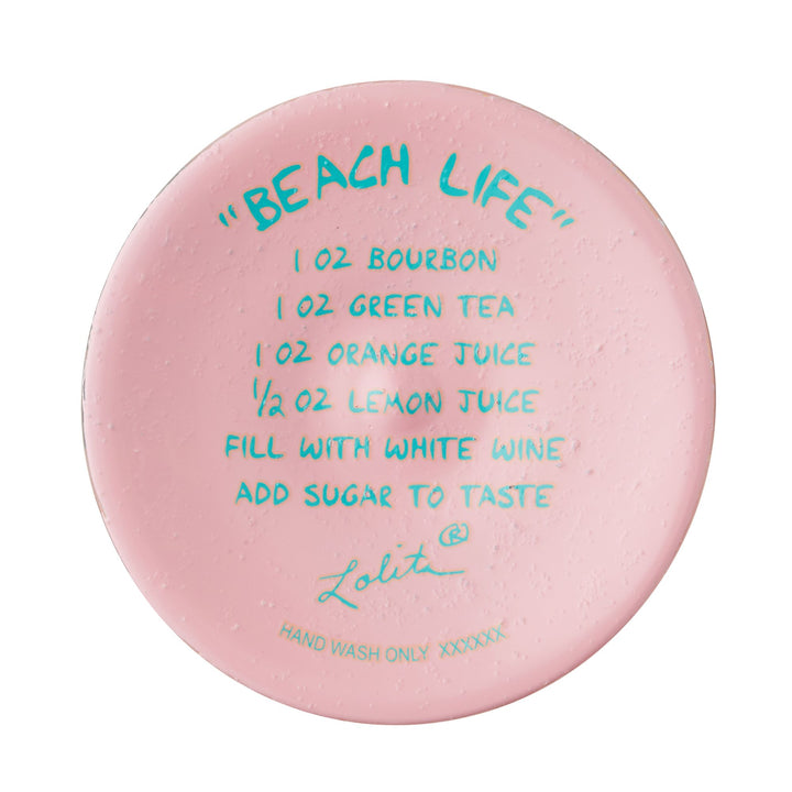 Beach Life Hand-Painted Artisan Wine Glass, 15 oz.