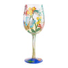 Bejeweled Butterfly Hand-Painted Artisan Wine Glass, 15 oz.