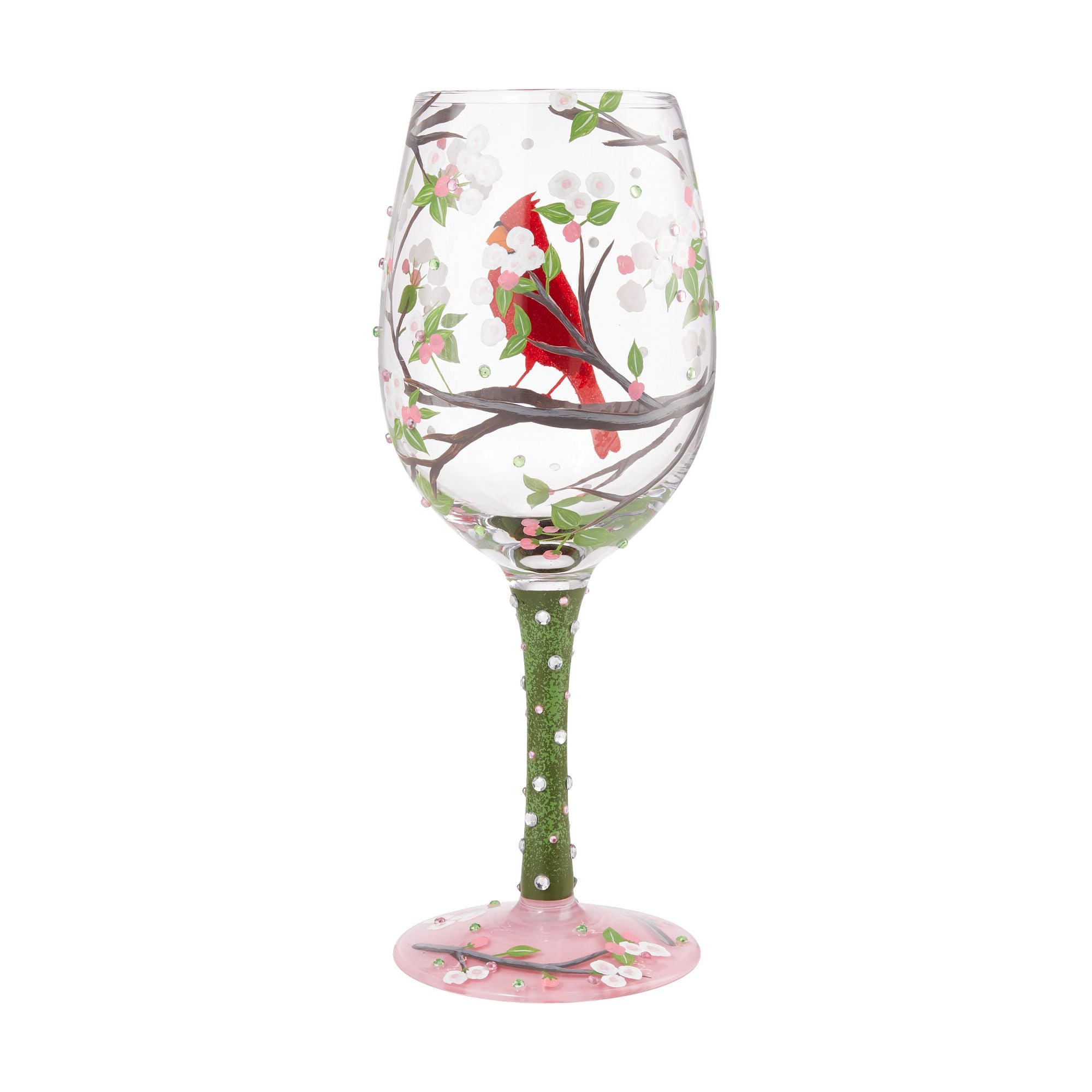 Stained Glass Abstract Hand Painted Wine Glasses in Stemmed 