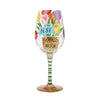 "Best Bonus Mom Ever" Hand-Painted Wine Glass, 15 oz.