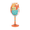 "Best Daughter Ever" Hand-Painted Wine Glass, 15 oz.