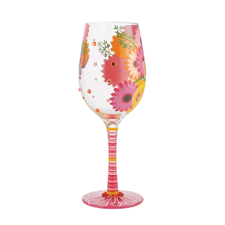 "Best Sister Ever" Hand-Painted Wine Glass, 15 oz.