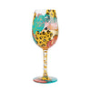"Jungle Vibes" Hand-Painted  Wine Glass, 15 oz.
