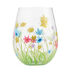 "Field of Dreams" Hand-Painted  Stemless Wine Glass, 20 oz.