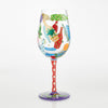 Open Before Christmas Hand-Painted Wine Glass, 15 oz.