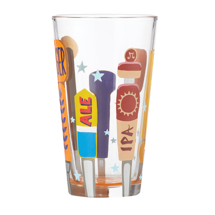 On Tap Hand-Painted Beer Glass, 16 oz.