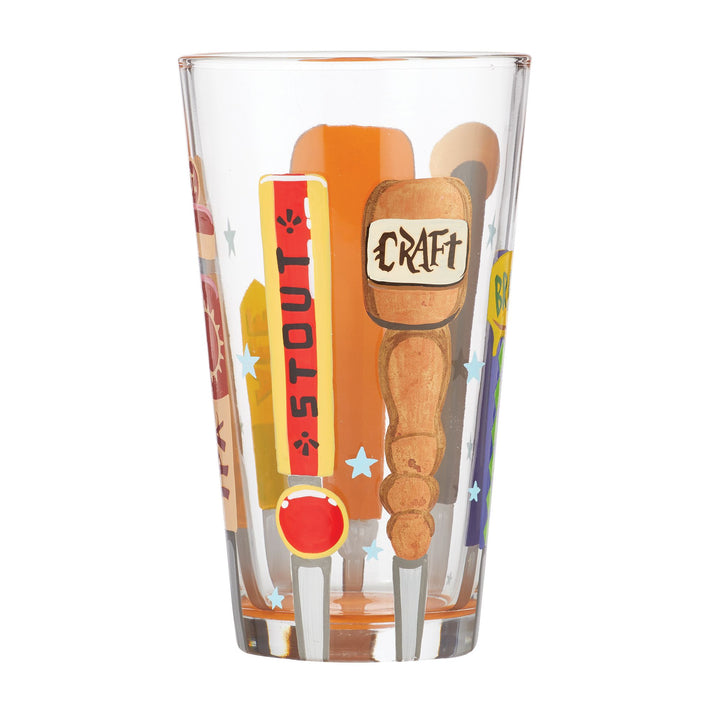 On Tap Hand-Painted Beer Glass, 16 oz.