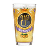 21st Birthday Hand-Painted Beer Glass, 16 oz.