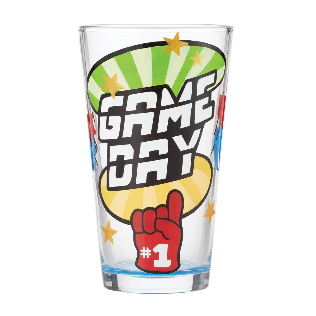 Game Day Hand-Painted Beer Glass, 16 oz.