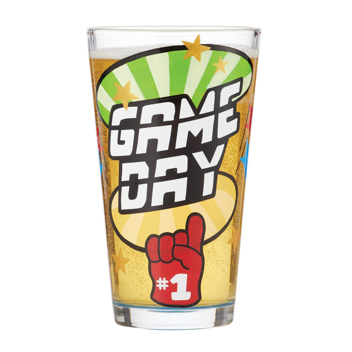 Game Day Hand-Painted Beer Glass, 16 oz.