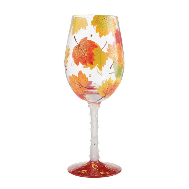 Autumn Bliss Hand Painted wine glass