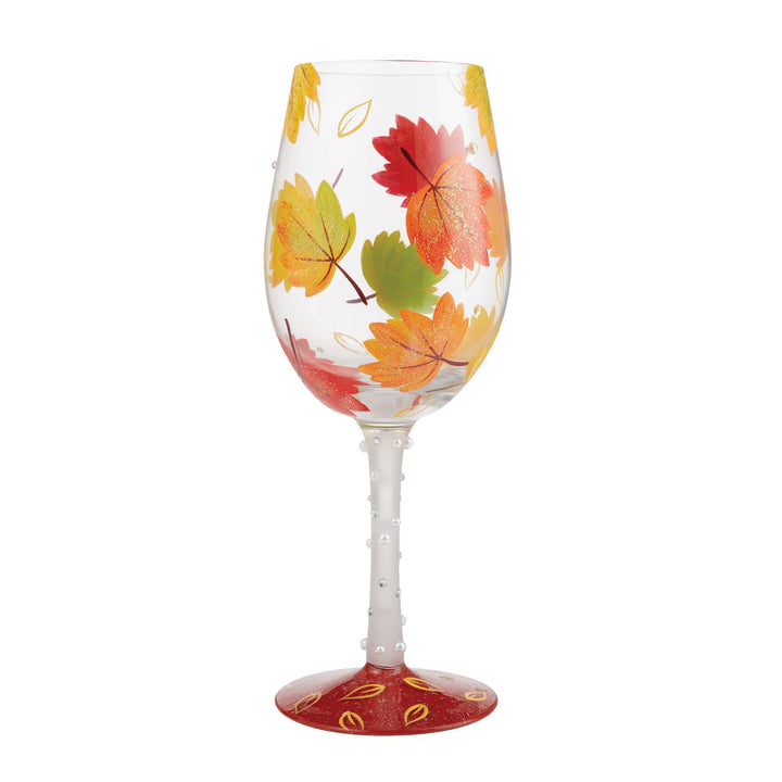 Autumn Bliss Hand Painted wine glass