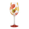 Autumn Bliss Hand Painted wine glass