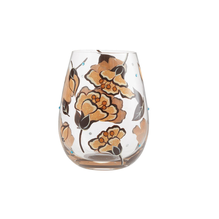 Jungle Beauty Hand-Painted Stemless Wine Glass, 20 oz.