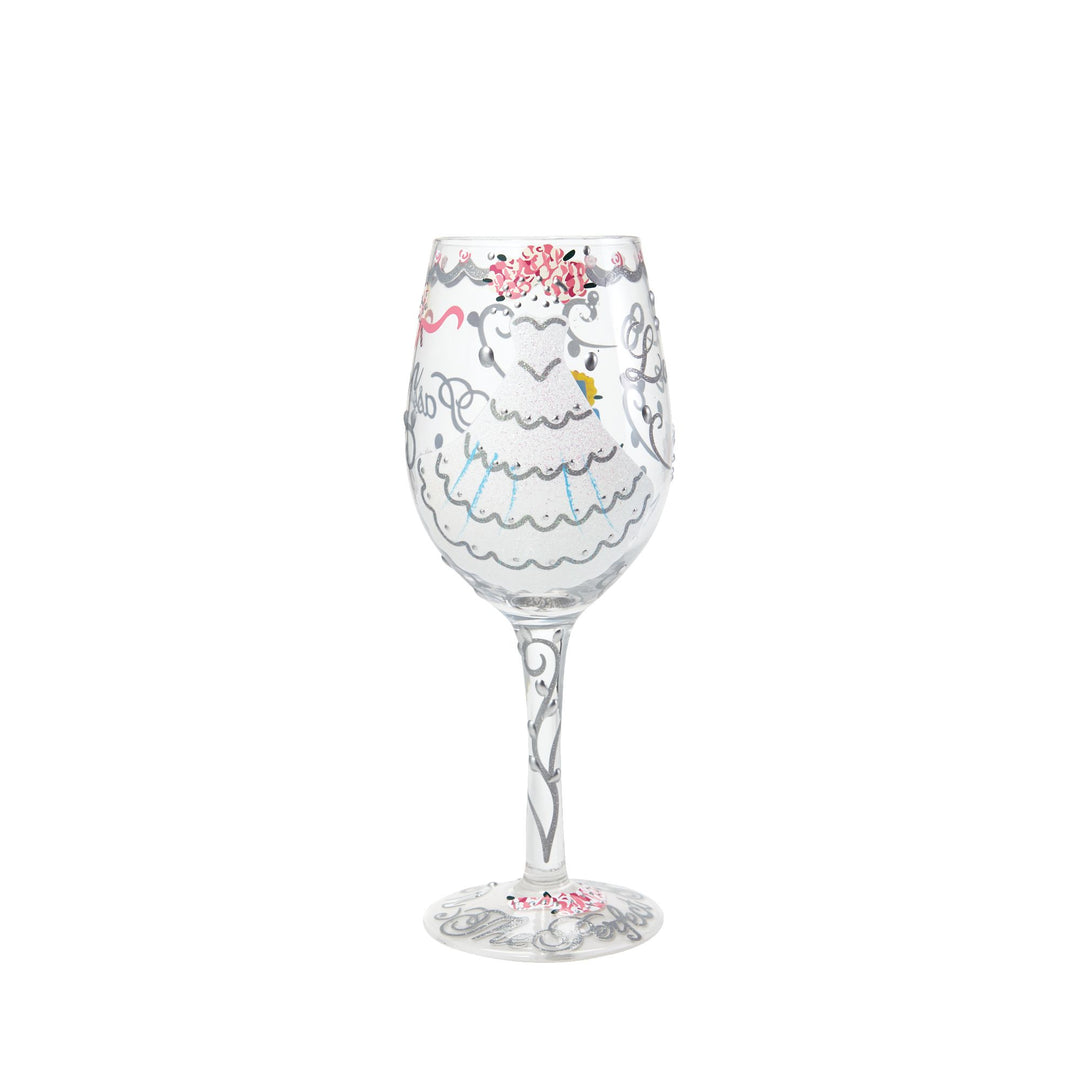 Lolita Bride Hand Painted Wine Glass, Dress Pattern