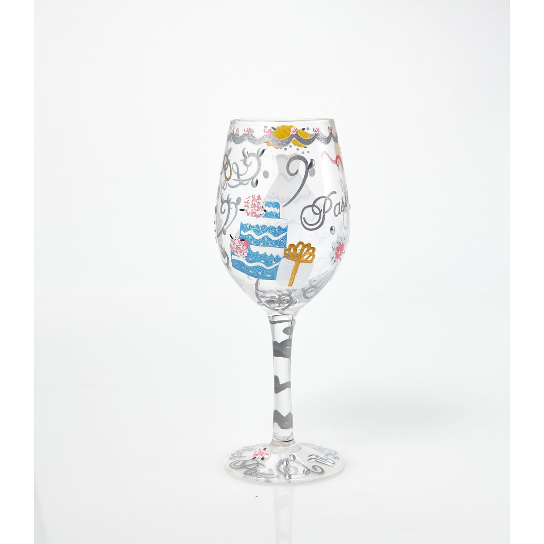 Lolita Bride Hand Painted Wine Glass, Dress Pattern