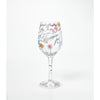Lolita Bride Artisan Made Hand Painted Wine Glass, Dress Pattern