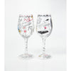 Lolita Bride and Groom Artisan Made Hand Painted Wine Glass Set